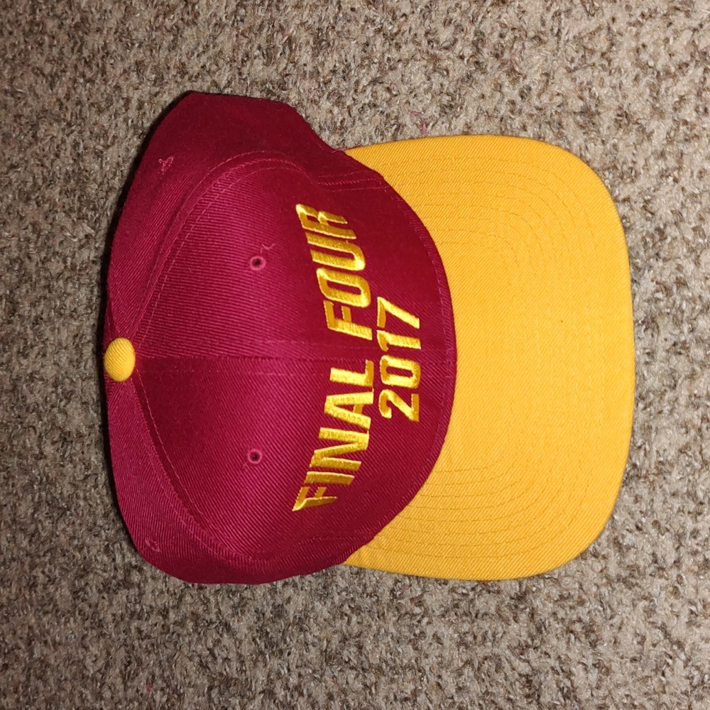 NCAA 2017 Final Four Embroidered Burgundy Yellow Snapback Cap Hat Rare